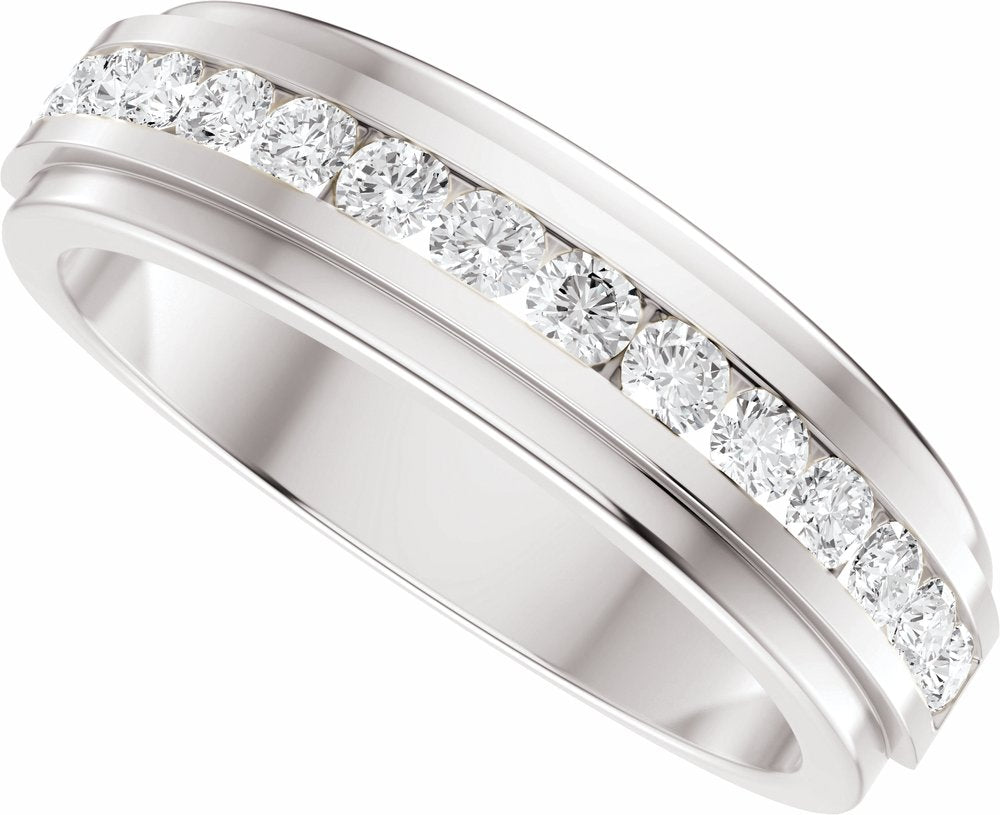 14K White Gold 5/8 CTW Natural Diamond Band