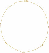 14K Yellow Gold 1/4 CTW Lab-Grown Diamond 5-Station 18" Necklace
