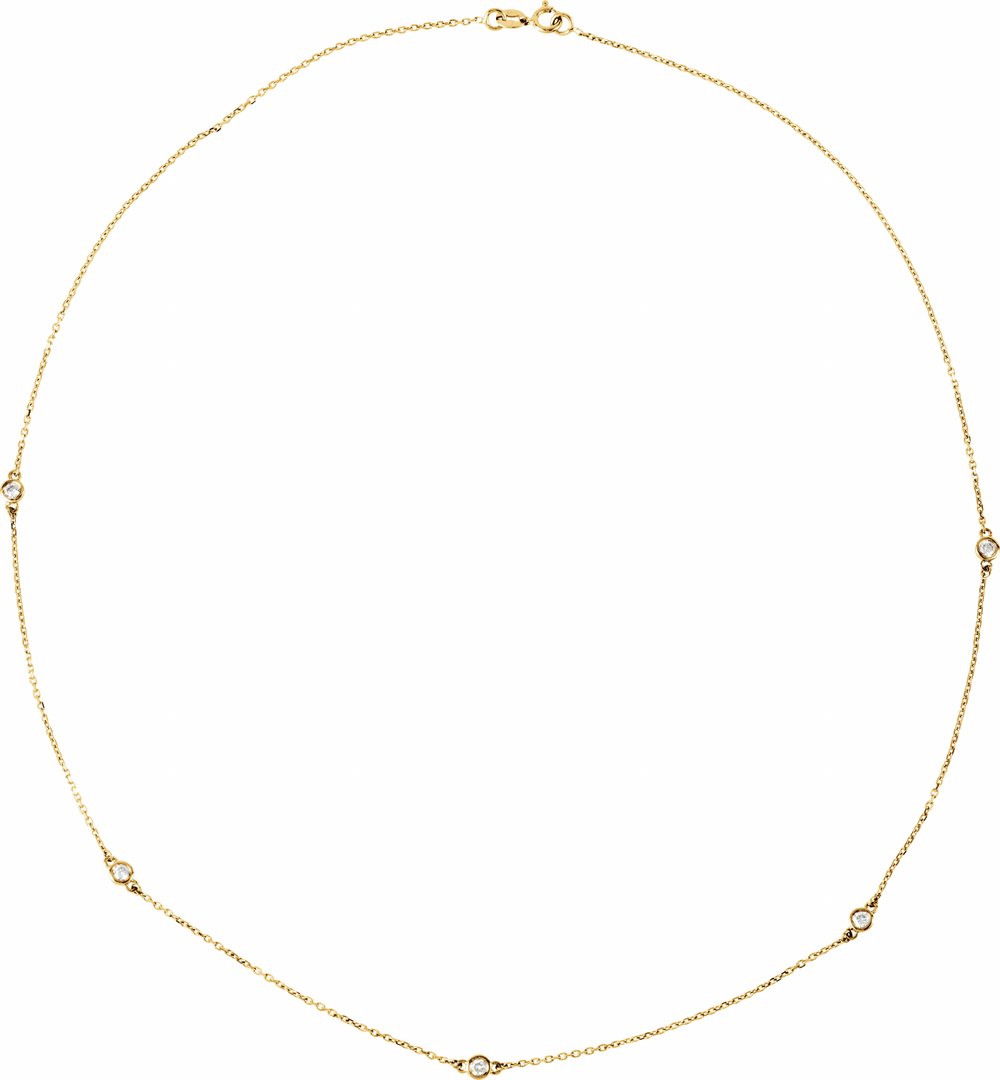 14K Yellow 1/4 CTW Lab-Grown Diamond 5-Station 18" Necklace