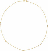 14K Yellow Gold 1/4 CTW Lab-Grown Diamond 5-Station 18" Necklace