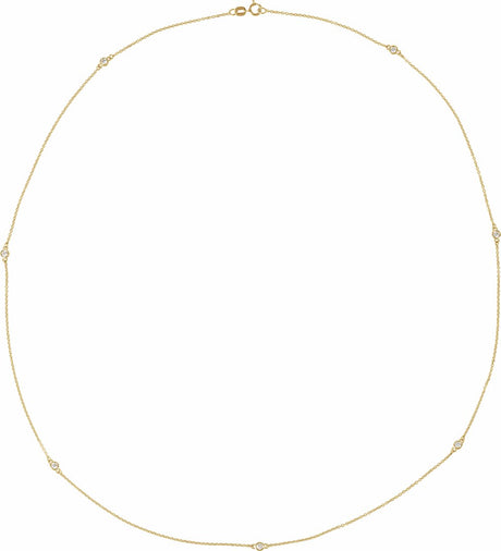 14K Yellow Gold 1/3 CTW Natural Diamond 7-Station 24" Necklace