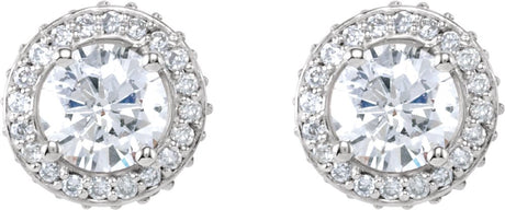 14K White 1 1/3 CTW Natural Diamond Earrings