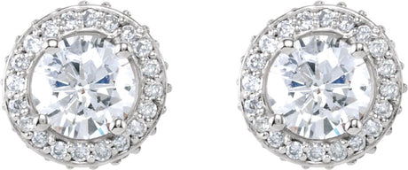 14K White Gold 1 1/3 CTW Natural Diamond Earrings