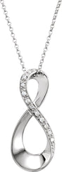 14K White Gold .05 CTW Natural Diamond Infinity-Inspired 18" Necklace