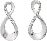 14K White Gold .08 CTW Natural Diamond Infinity-Inspired Earrings