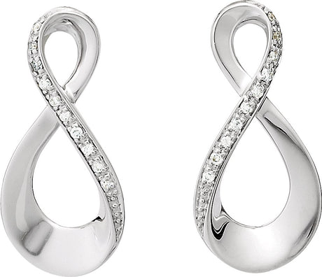14K White Gold .08 CTW Natural Diamond Infinity-Inspired Earrings