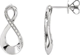 14K White Gold .08 CTW Natural Diamond Infinity-Inspired Earrings