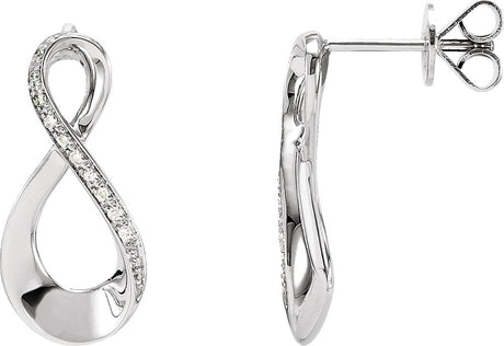 14K White Gold .08 CTW Natural Diamond Infinity-Inspired Earrings