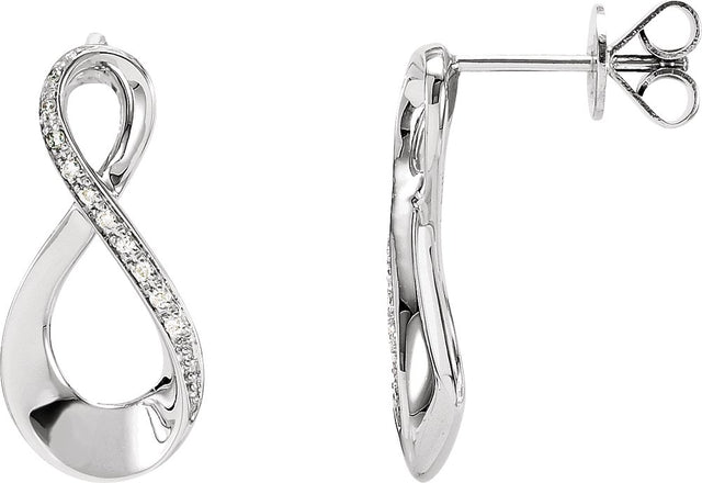 14K White Gold .08 CTW Natural Diamond Infinity-Inspired Earrings