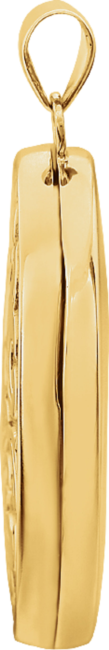 14K Yellow Gold Embossed Oval Locket