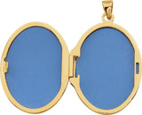 14K Yellow Gold Embossed Oval Locket