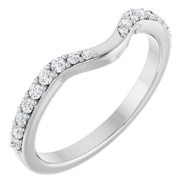 14K White Gold 1/5 CTW Lab-Grown Diamond Contour Band