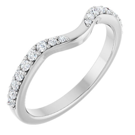 14K White Gold 1/5 CTW Natural Diamond Contour Band