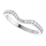 14K White Gold 1/5 CTW Natural Diamond Contour Band