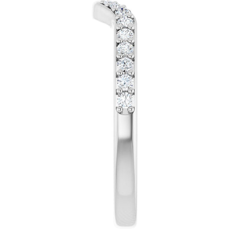 14K White Gold 1/5 CTW Natural Diamond Contour Band