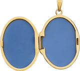 14K Yellow Gold-Plated Sterling Silver Engravable Oval Locket