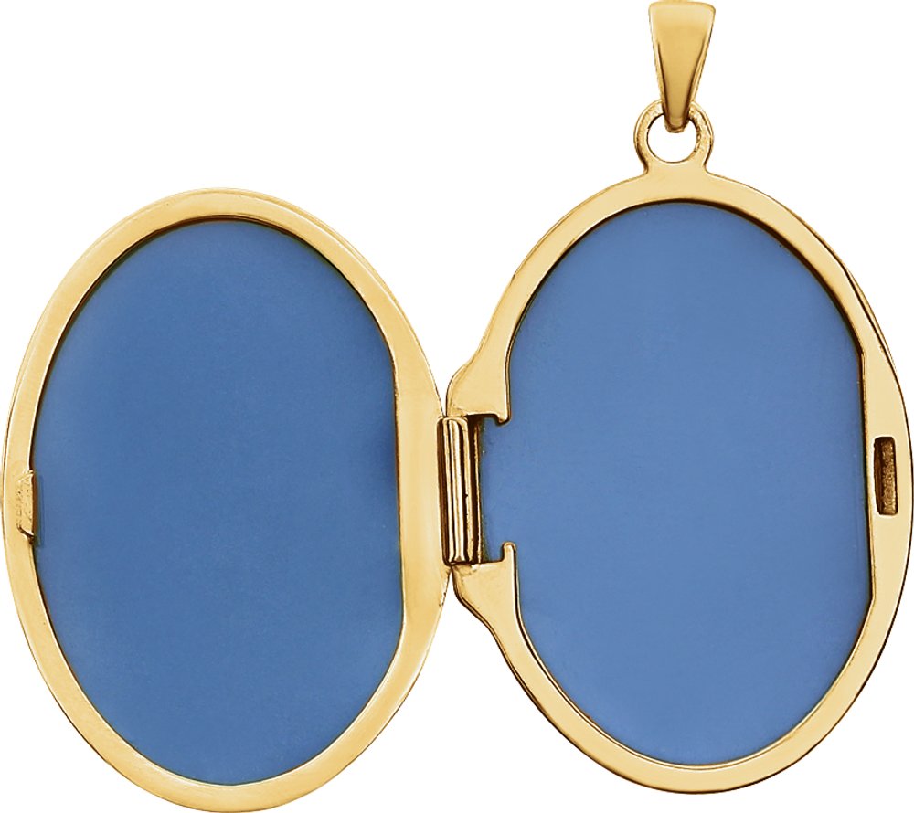 14K Yellow Gold-Plated Sterling Silver Engravable Oval Locket