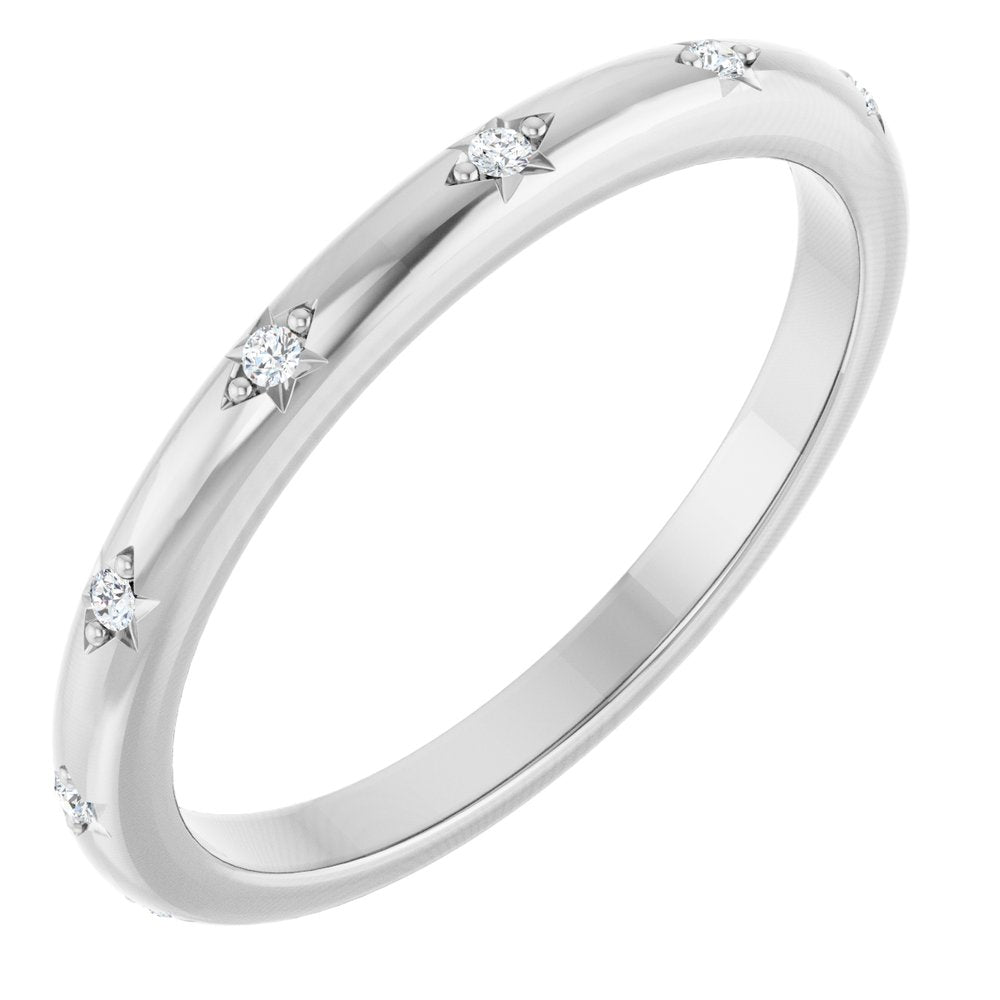 14K White Gold .03 CTW Natural Diamond Anniversary Band