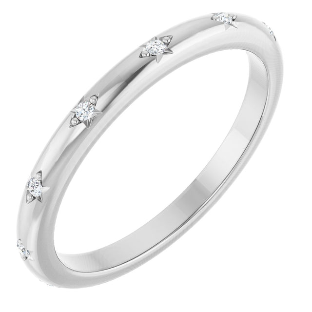 14K White Gold .03 CTW Natural Diamond Anniversary Band