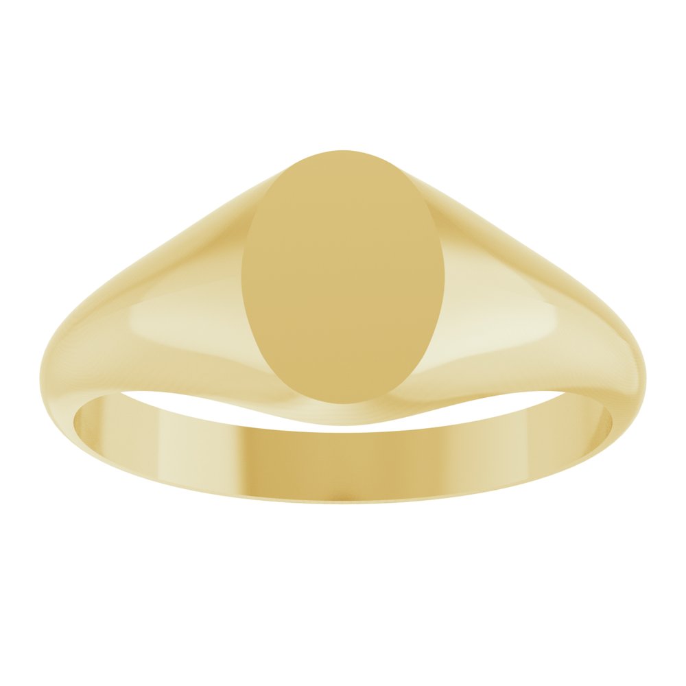 14K Yellow Gold 8x6 mm Oval Signet Ring
