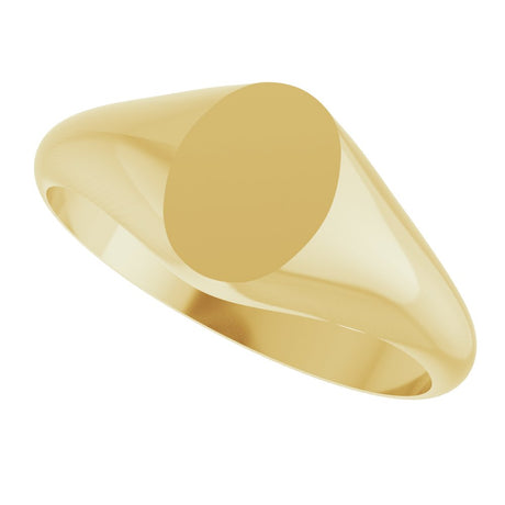14K Yellow Gold 8x6 mm Oval Signet Ring
