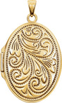 14K Yellow Gold-Plated Sterling Silver Oval Locket 