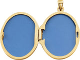 14K Yellow Gold-Plated Sterling Silver Oval Locket 