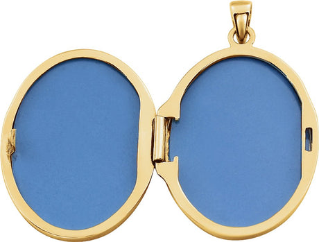 14K Yellow Gold-Plated Sterling Silver Oval Locket 
