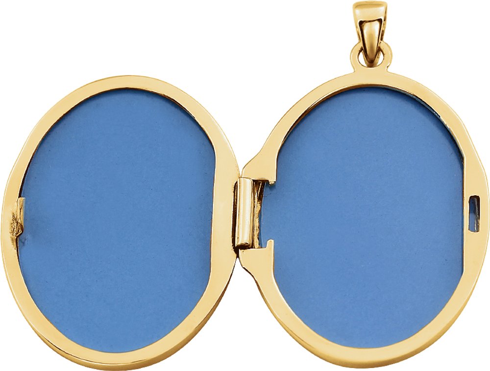 14K Yellow Gold-Plated Sterling Silver Oval Locket