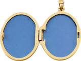 14K Yellow Gold-Plated Sterling Silver Oval Locket