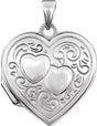 Sterling Silver Engravable Double Heart Locket