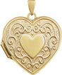 14K Yellow Engravable Heart Locket