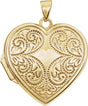 14K Yellow Gold Engravable Heart Locket