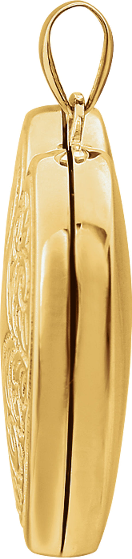 14K Yellow Gold Engravable Heart Locket