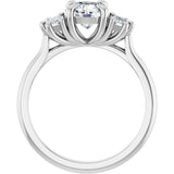 14K White Gold 1 1/3 CTW Lab-Grown Diamond Three-Stone Engagement Ring