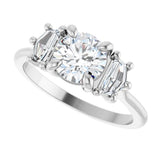 14K White Gold 1 1/3 CTW Lab-Grown Diamond Three-Stone Engagement Ring