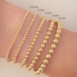 14K Yellow Gold-Filled 5 mm Elastic Bead 6 1/2" Bracelet