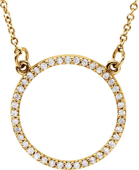 14K Yellow 1/5 CTW Lab-Grown Diamond Circle 16" Necklace