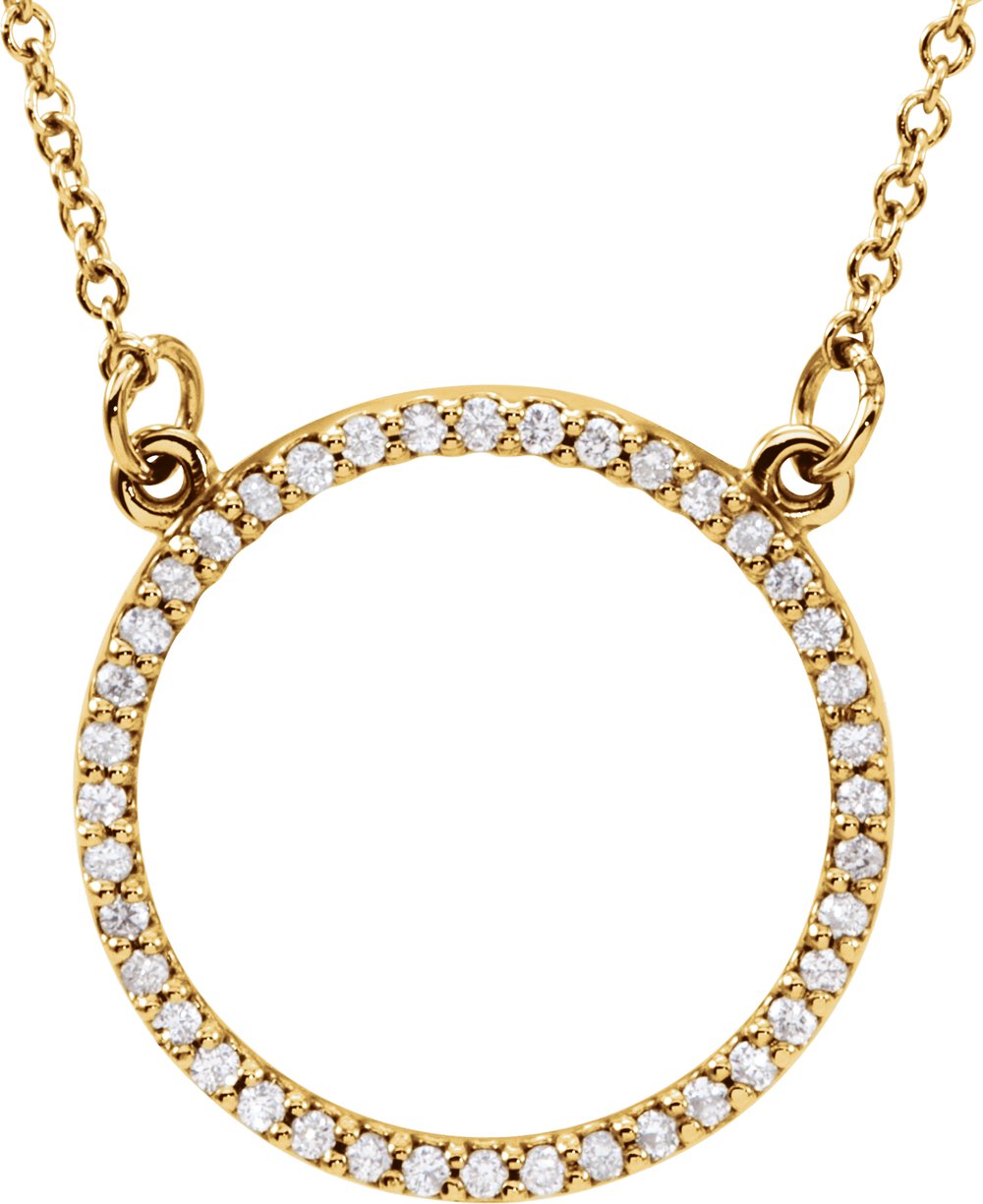 14K Yellow 1/6 CTW Natural Diamond Circle 16" Necklace