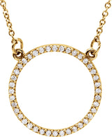 14K Yellow 1/6 CTW Natural Diamond Circle 16" Necklace