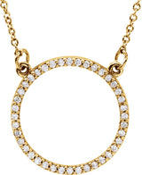 14K Yellow 1/6 CTW Natural Diamond Circle 16" Necklace