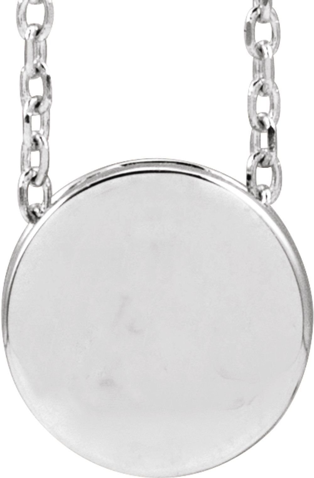 Sterling Silver Engravable Disc 16-18" Necklace 