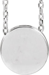 Sterling Silver Engravable Disc 16-18" Necklace 