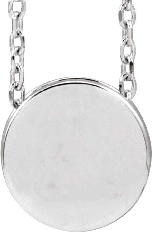 Sterling Silver Engravable Disc 16-18" Necklace 
