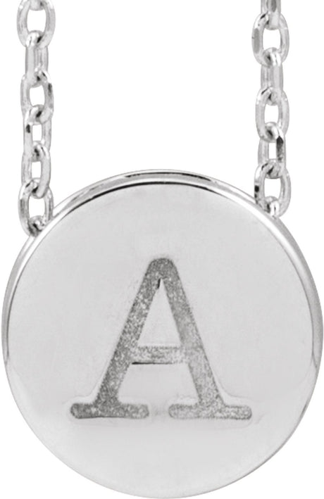 Sterling Silver Engravable Disc 16-18" Necklace 