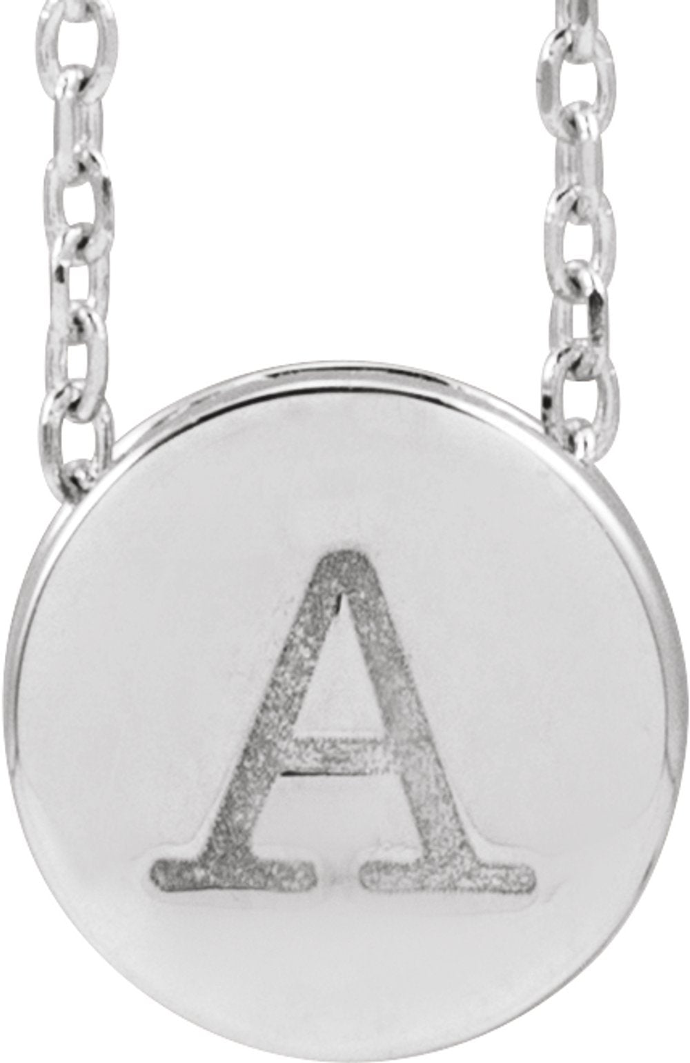 Sterling Silver Engravable Disc 16-18" Necklace 