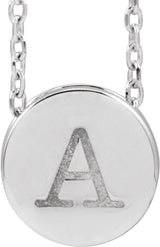 Sterling Silver Engravable Disc 16-18" Necklace 