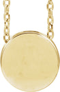 14K Yellow Gold Engravable Disc 16-18" Necklace 