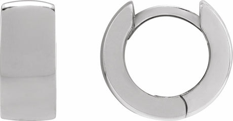 Platinum 12 mm Hinged Hoop Earrings