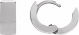 14K White Gold 12 mm Hinged Hoop Earrings